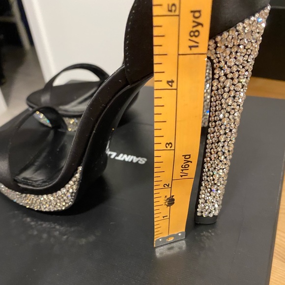 BEAUTIFUL, BLACK CRYSTALLIZED SAINT LAURENT HEELS!!!!! - Picture 9 of 10